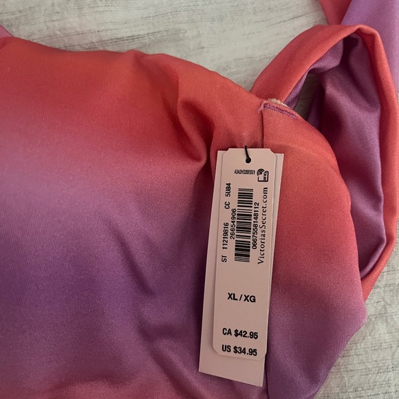 VICTORIA'S SECRET  Twist Multiway Halter Bikini Top Size XL NWT Purple Orange - Picture 3 of 5